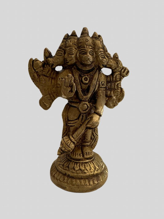 Brass Hanuman 3.7 Pancha mukhi Hanuman