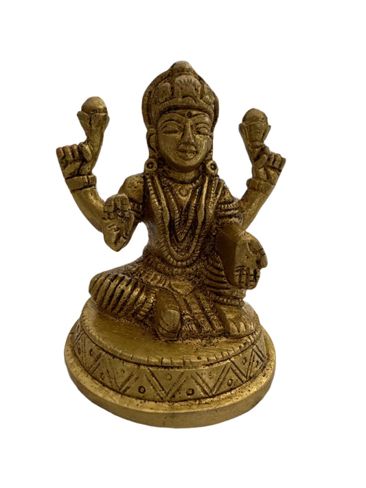 Brass Laxmi Murti 3.1"H