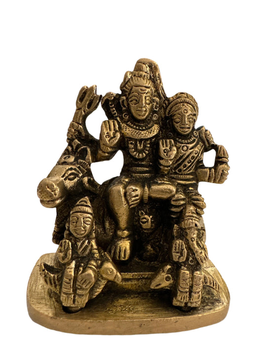 Brass SHIVA Family Murti 3"H