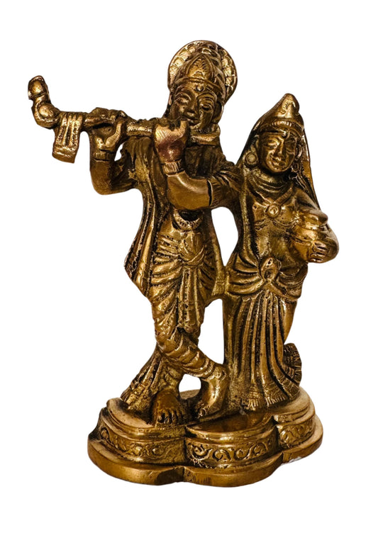 Brass Radha Krishna Murti 4.5" H